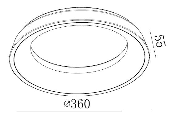 Designer LED-lampe O-Ring 300 35W/830 Antracit
