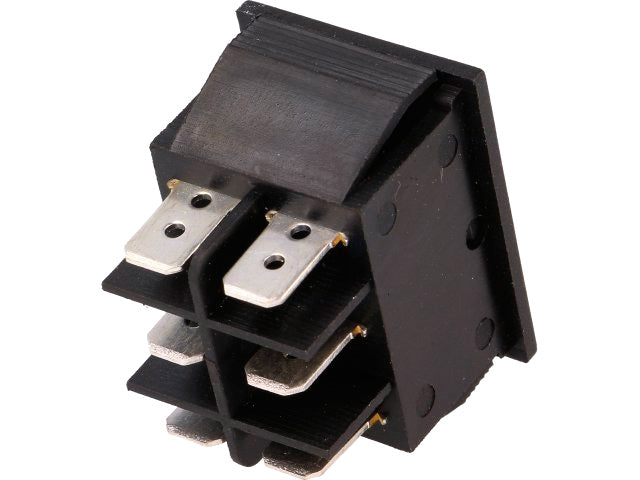 Vippekontakt - 2P ON-OFF-ON, 250V / 15A, Sort