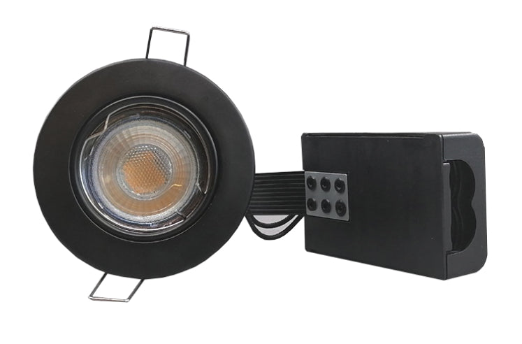 Pro indbygningsspot m. 3-Trins dæmpbar LED pære 3000K - Mat sort