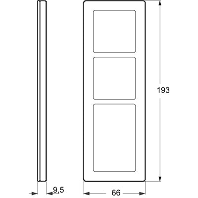 LK Fuga ramme PURE 66 glas 3½m - sort