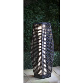 Solar Rattan Floor 69x22 cm, lampe indsats m/varm hvide lys