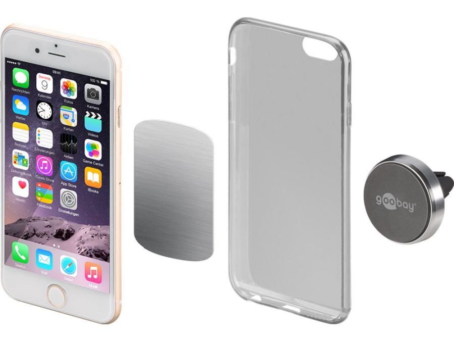 Magnetisk smartphone holder - Med Vent Clip (Ø45mm), Sort