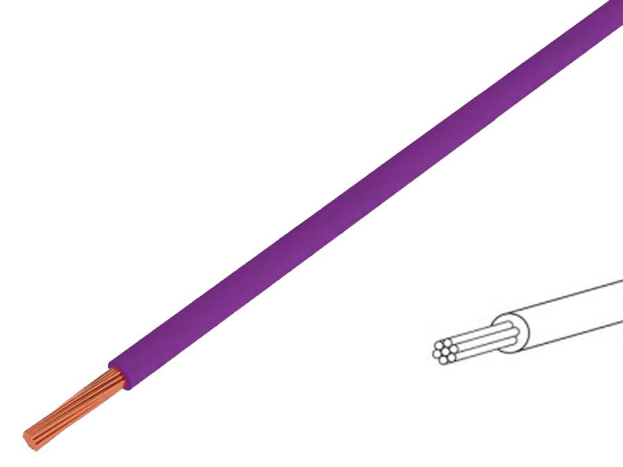Monteringsledning - H07V-K, 1,5mm², CU, Violet (metervare)