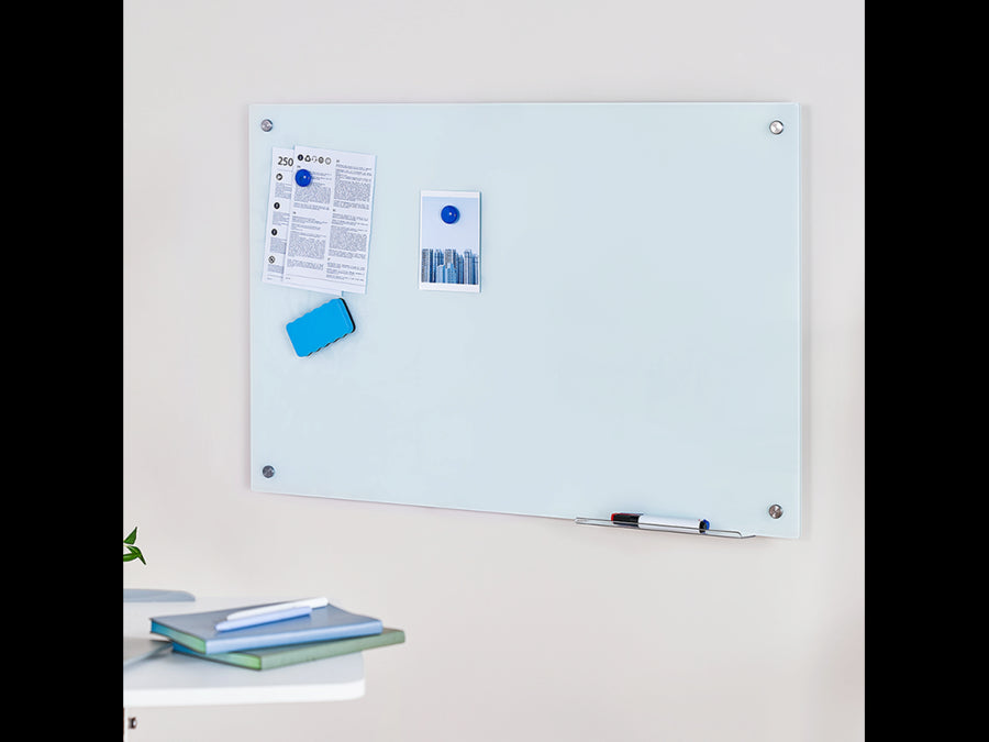 Magnetisk glas whiteboard - vægmont., rammeløs (60 x 90cm)