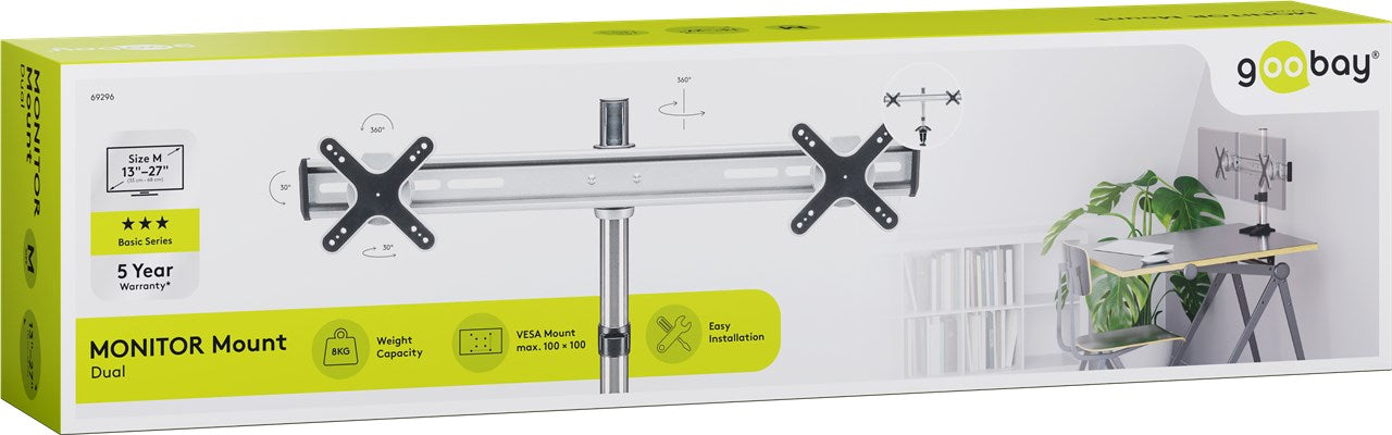 ScreenFlex - Twin bordbeslag til 2 x monitorer (2 x 13-23")