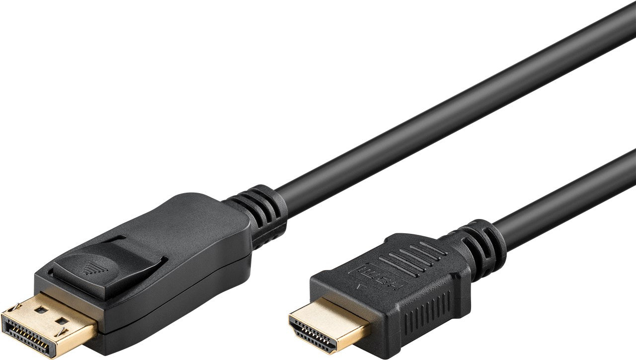 DisplayPort/HDMI kabel - DP han > HDMI han, Sort (1m)