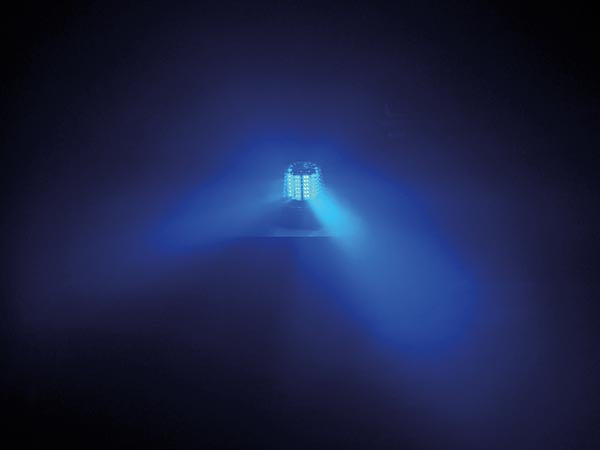 Roterende LED advarselsblink - Blå (12V) incl. netadapter