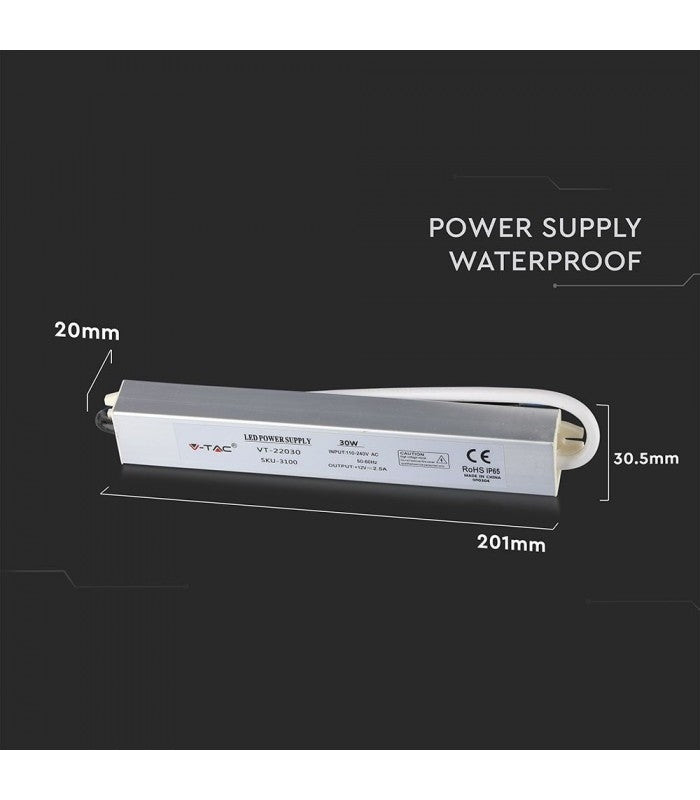 100W strømforsyning - 12V DC, 8A, IP65 vandtæt