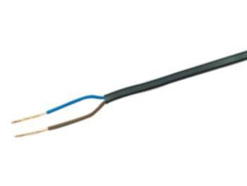 Plastkappeledning - 2x0,75mm² PKLF flad, Sort (metervare)