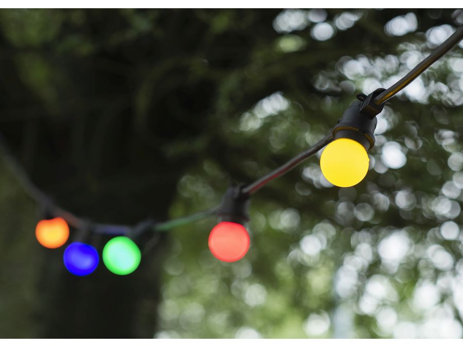 G45 LED kronepære sæt - 240V / 1W E27, ass. farver (5 stk.)