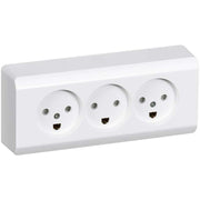 Opus 66 stikkontakt udvendig tripel hvid 2 tænding