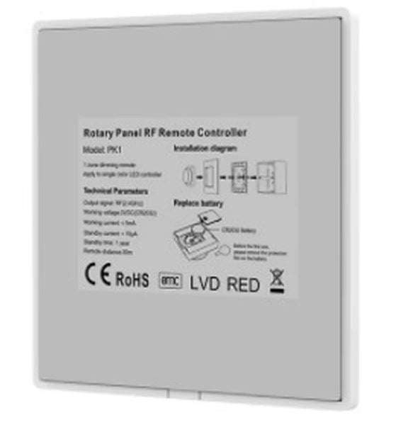 LEDlife rWave CCT drejedæmper til væg - 1 zone, dæmp + CCT, batteri, inkl. holder