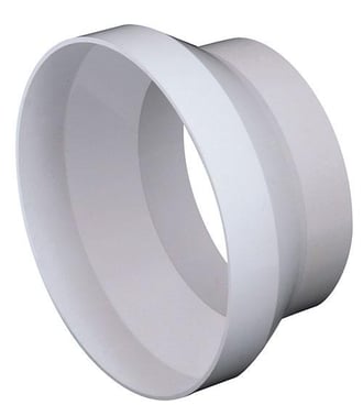 Rundkanal reduktionsstykke Ø 125 / 100 mm Hvid PVC