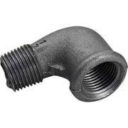 1/2" Sort vinkel 90° muffe/nippel