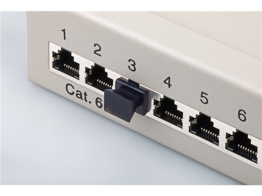 Støvdæksel til RJ45 port - Snap in, Sort (10 stk.)