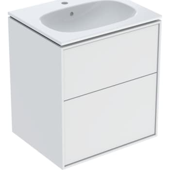 Ifö Sense Art sæt 2 skuffer 59.2x64.4x48cm, vask 60cm, hvid/mat