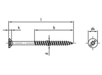 Spunskrue, undersænket - 4,5x40/24mm A2 stål TX20 (200 stk.)