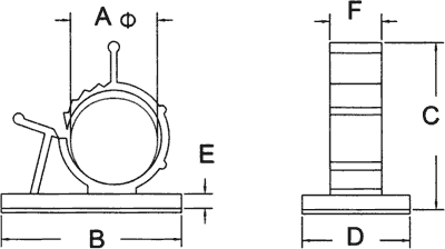 Selvklæbende kabelholder - 16,5-20,1mm hul (10 stk.)