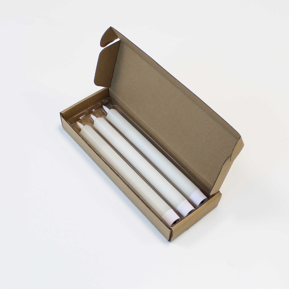 3-pak LED stearinlys med flammeeffekt, Ø2,2cm, Højde: 24,5cm, kronelys, fjernbetjening, timer, batteridrevet