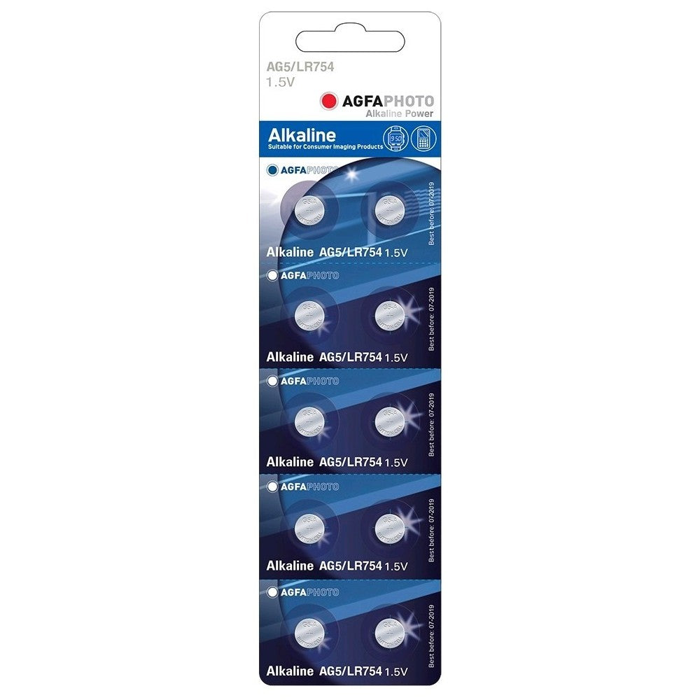AGFA LR48/AG5 10-pak Knapcellebatteri (Alkaline, 1,5V)