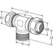 18 mm x 1/2" Pex tee