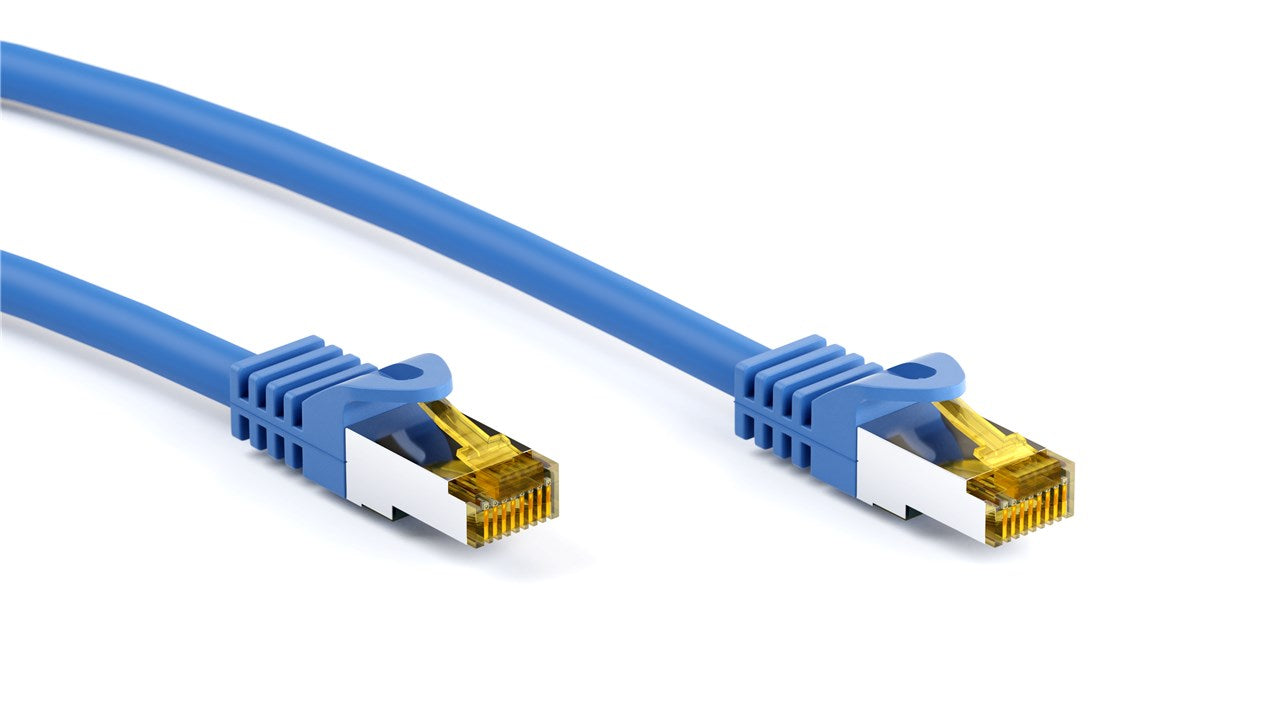 S/FTP netværkskabel - CAT7, PIMF, Halogenfri, CU, Blå (1m)