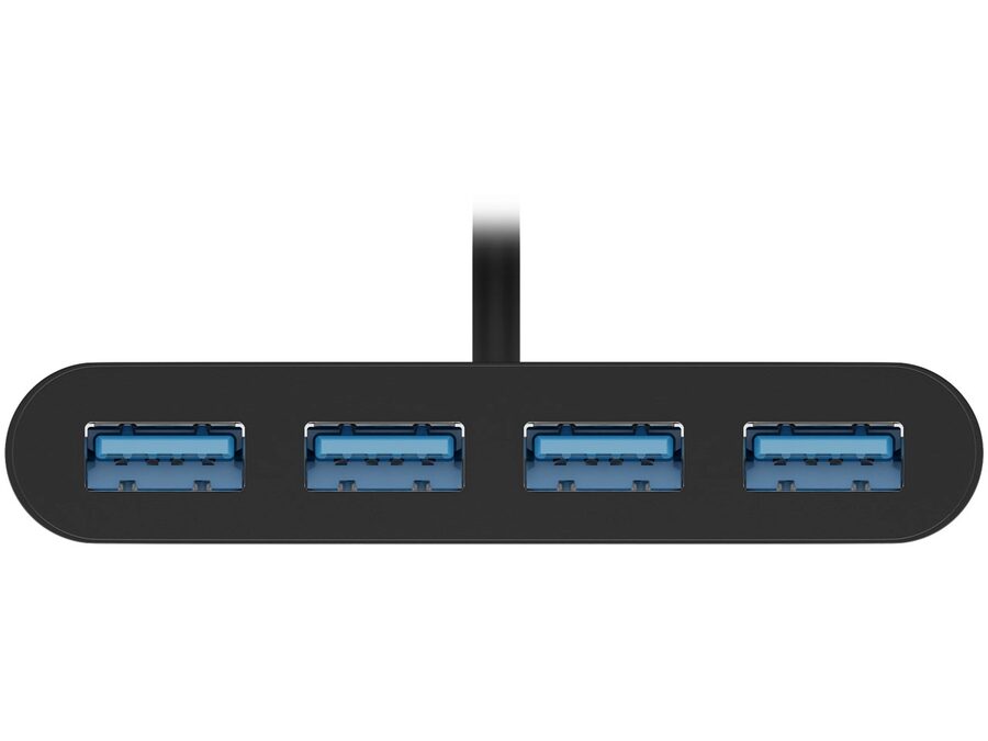 USB-C hub - 1 x USB-C til 4 x USB-A 3.0, Sort