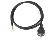 Gummiledning - 3G1.5 CEE7/7 (IP44) til løs ende, Sort (1,5m)