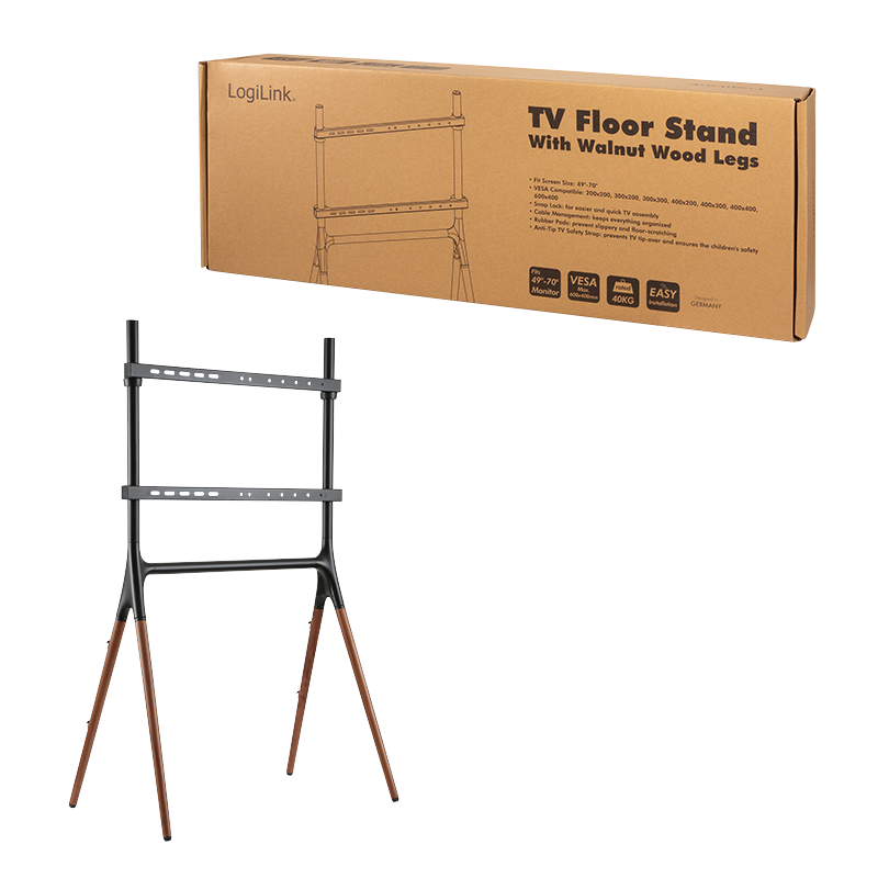 TV-gulvstand - 49-70" maks. 40kg, valnøddetræ