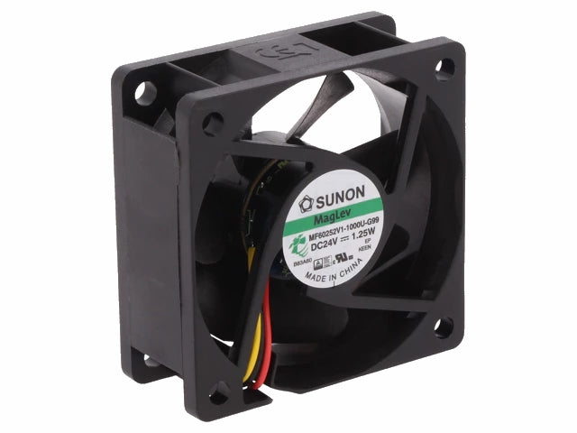DC blæser - 60x60x25mm 24Vdc / 1,2W Vapo, 3 ledn.