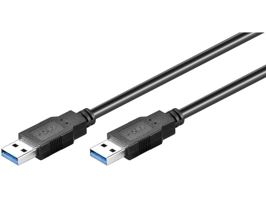 USB 3.0 SuperSpeed kabel - A han til A han, Sort (1,8m)