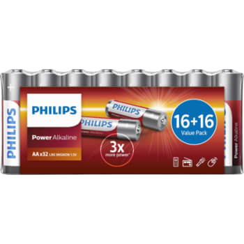 PHILIPS Power alkaline batteri, AA LR6, 32 stk.