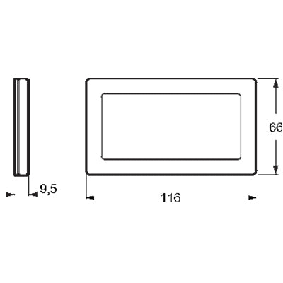 LK Fuga ramme PURE 66 glas 2m - sort