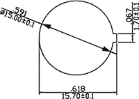 Vippekontakt - 1P OFF-ON, 3A-250V, Sort (Ø15mm hul)