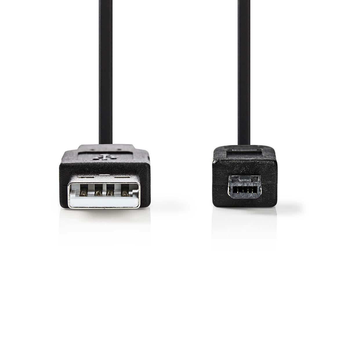 USB 2.0 kabel - A han til 4P mini B (Hirose) han (2m)