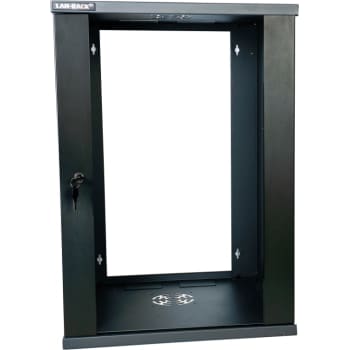 Vægrack 19" 10HE B500xD500xH488 sort med glasdør, flatpack