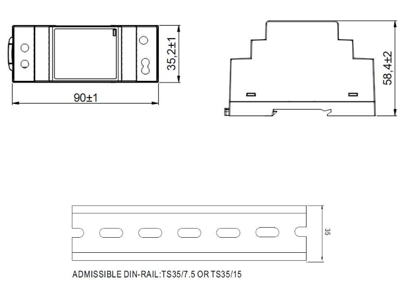 DIN-skinne strømforsyning - 24V / 24W (1A)
