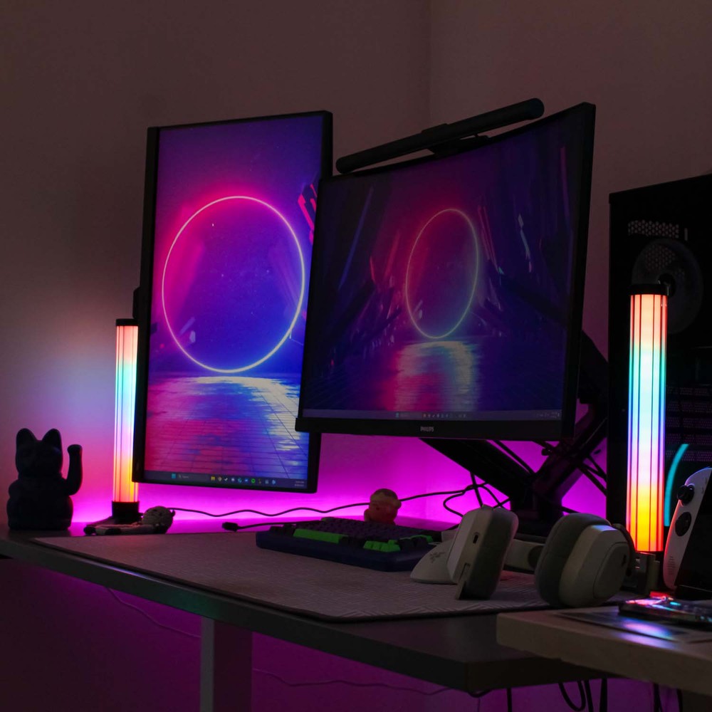 2 stk. 43cm RGBIC ambient light bar med Bluetooth og 5W effekt - USB-indgang 5V