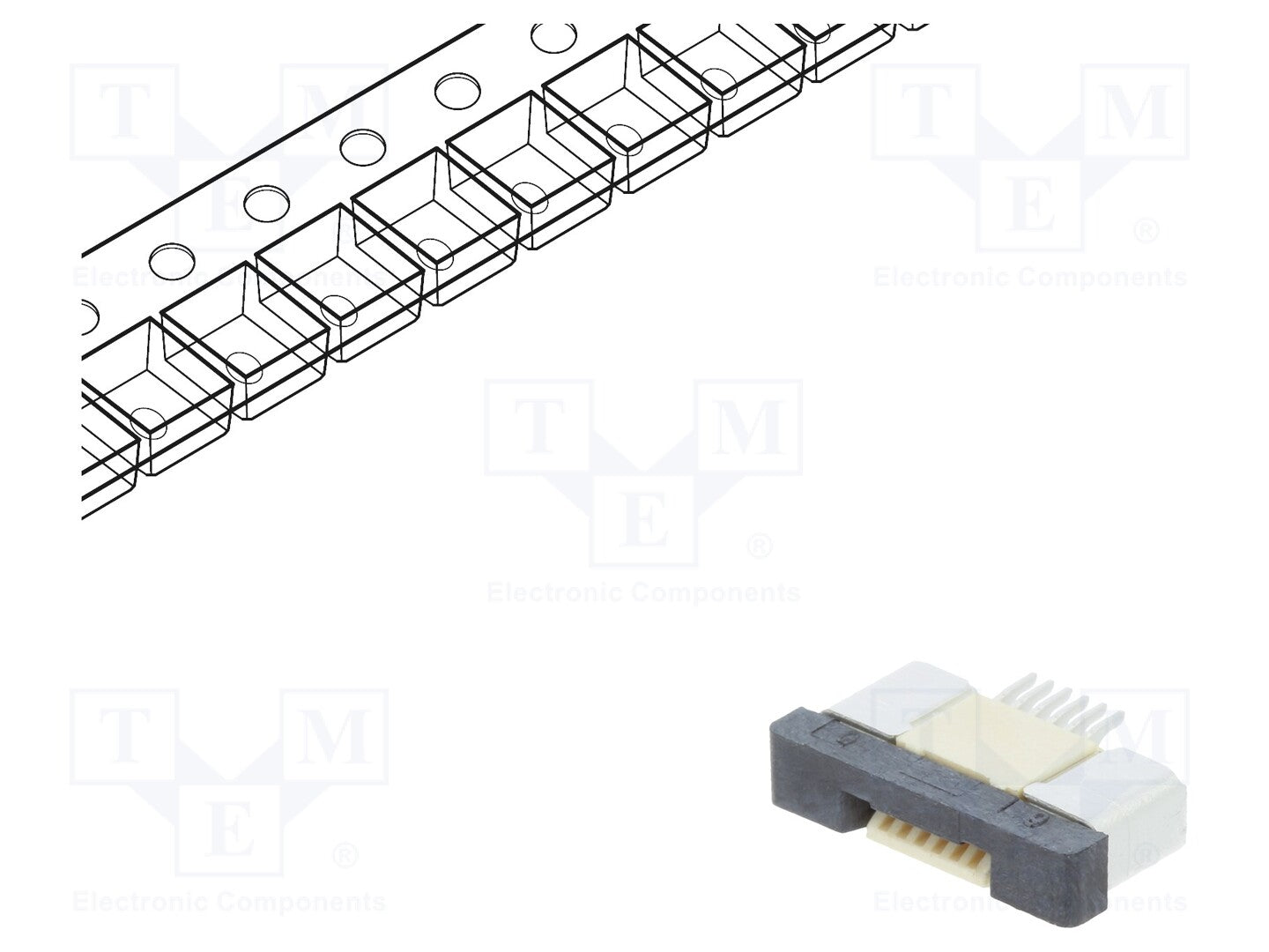 FFC (PFC) Flexkabel konnektor - 6pol, ZIF, SMD (0,5mm)