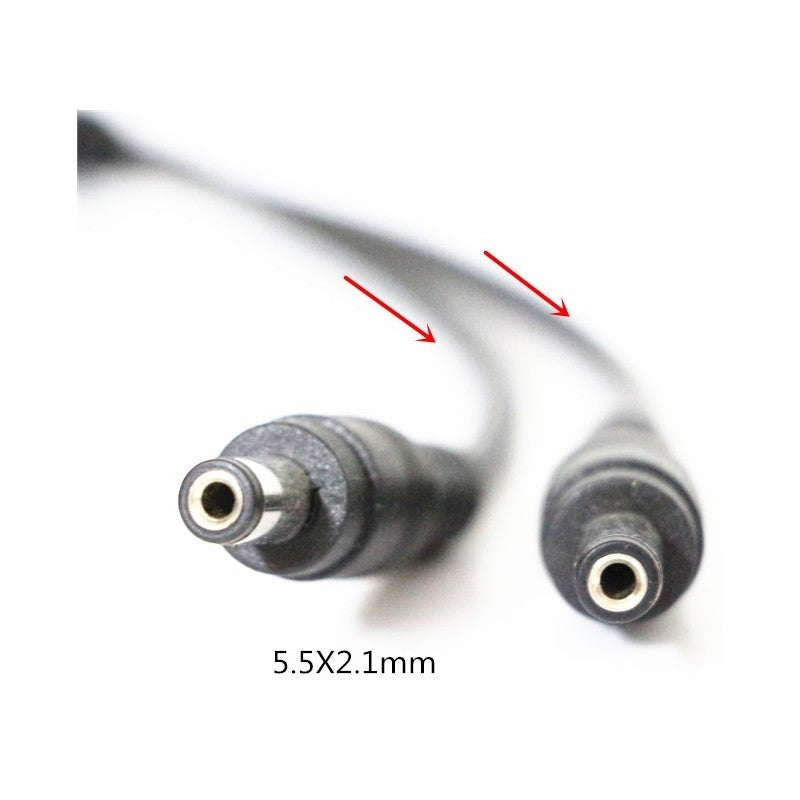 DC kabel splitter - 5V-48V, sort