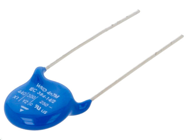 X1/Y2 støjkondensator – 4,7nF / 250V, ±20% (7,5mm)