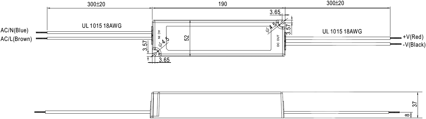 Konstantstrøm LED driver - 100W / 500mA, 100-200Vdc (IP67)