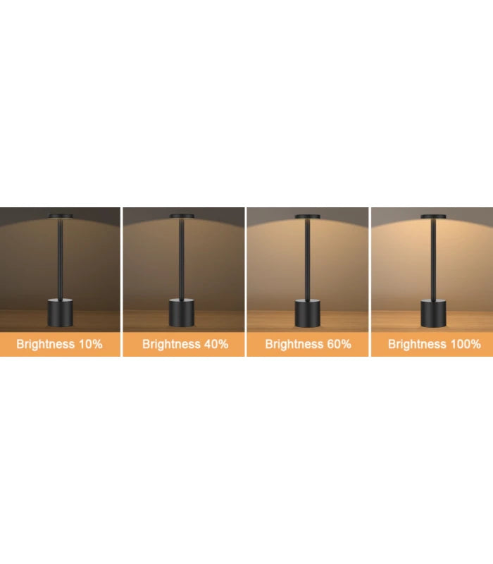 Opladelig LED bordlampe, Sort, touch dæmpbar