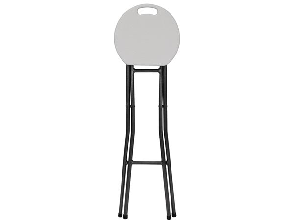 Klapbarstol - Sort stål, Hvid plast