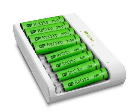 GP batterioplader 4xAA+4xAAA inkl. batterier