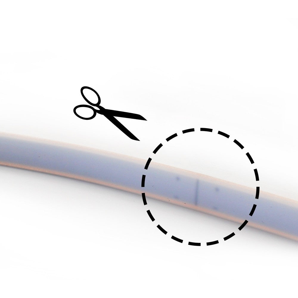 Vandtæt Lilla Neon COB strip - 5 meter, 230V, IP67, 288 LED, 11,5W/m, kan klippes hver 10cm