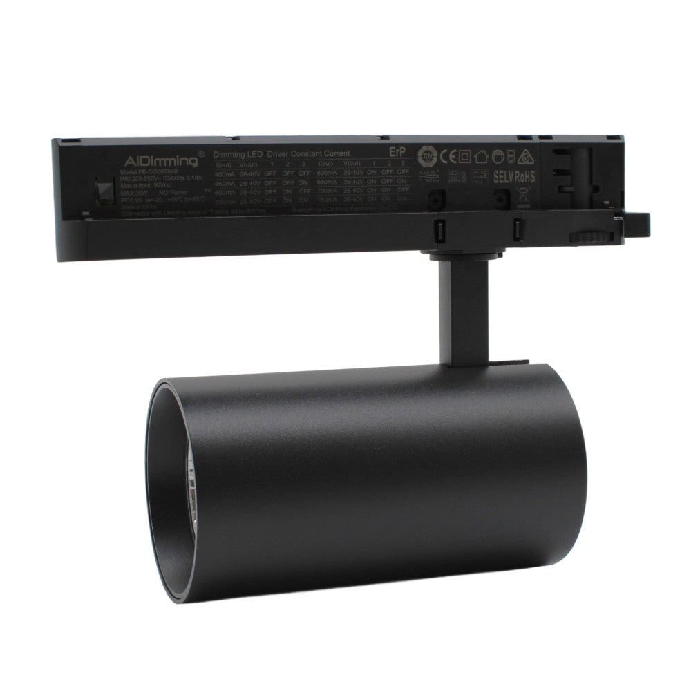 29W Sort Dæmpbar Skinnespot LEDlife 140 lm/W RA 90 38° 3-faset - Effektiv belysning til ethvert rum