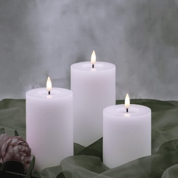 Hvide - RIFLEDE Led Vokslys, 3 pak, Med 3D flamme og timer, IP20