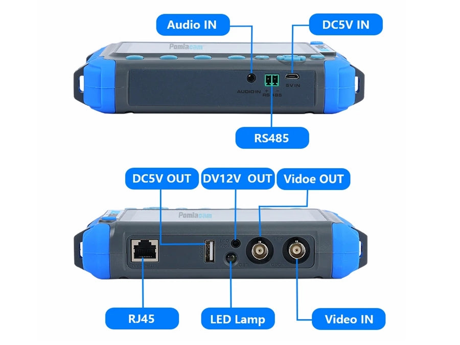 5" LCD testmonitor til CCTV (8MP AHD/CVI/TVI og analog)