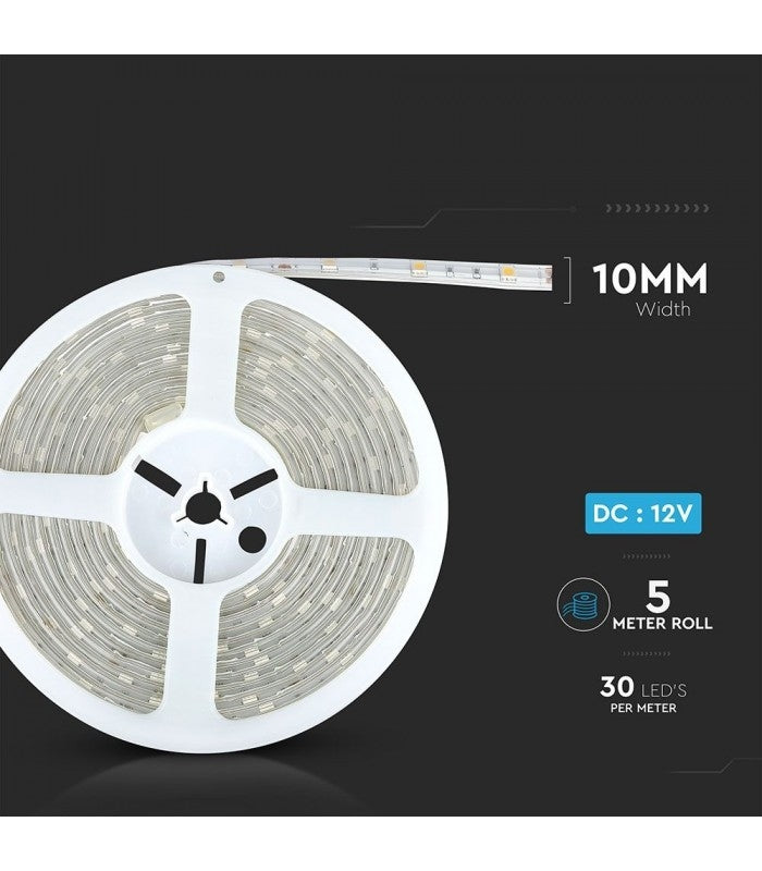 4.8W LED STRIP 6000K kold hvid IP65